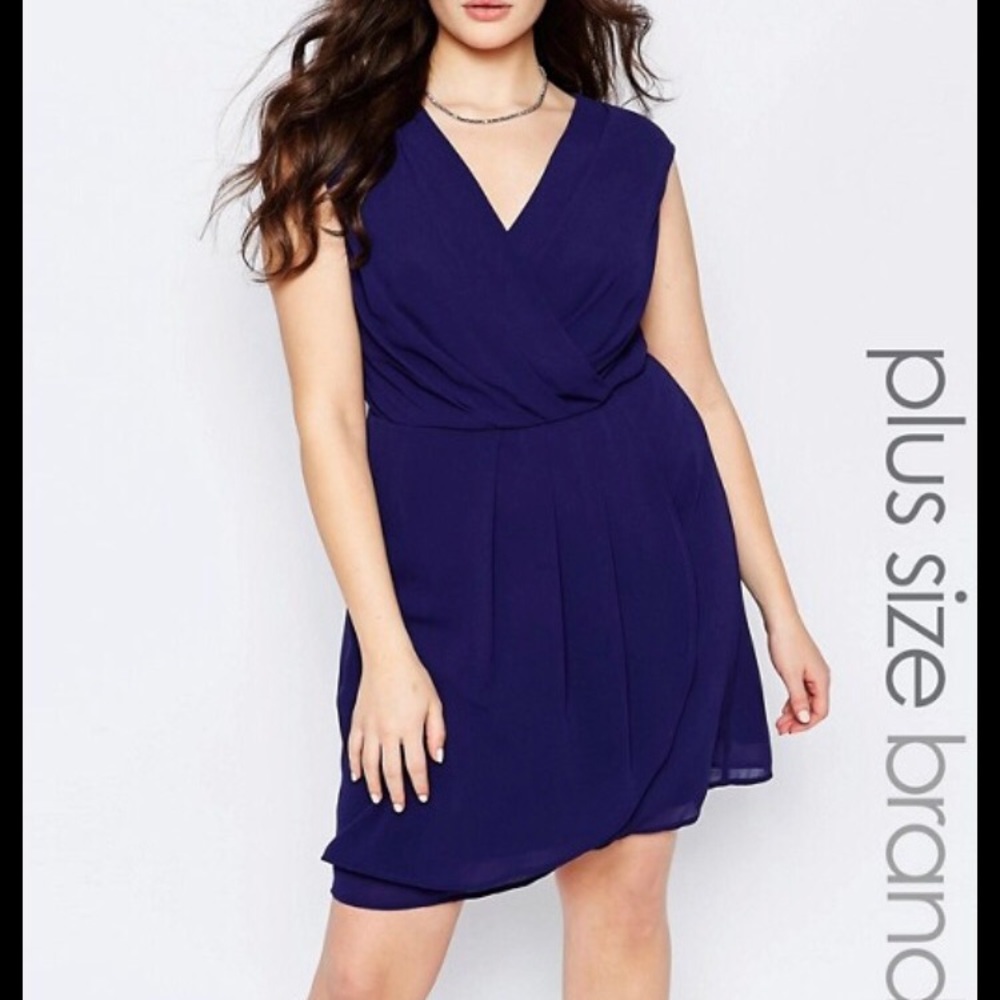ASOS Lovedrobe Blue Faux Wrap Dress